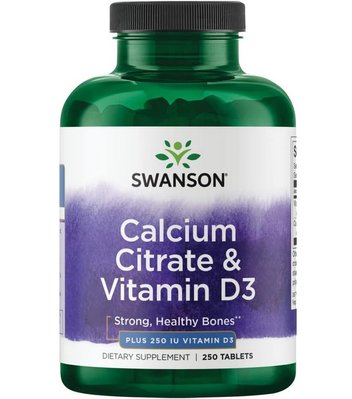 【活力小站】Swanson 檸檬酸鈣+維他命D Calcium Vitamin D *250錠