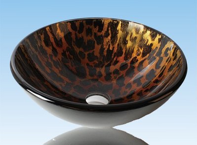 FUO衛浴:42公分 彩繪工藝 藝術強化玻璃碗公盆 (WY15096)預訂!