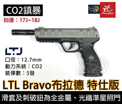 昊克生存遊戲-騎翼鶯歌 LTL BRAVO 布拉德 特仕版 義大利原裝 防身訓練用 CO2槍 12.7mm 鎮暴槍