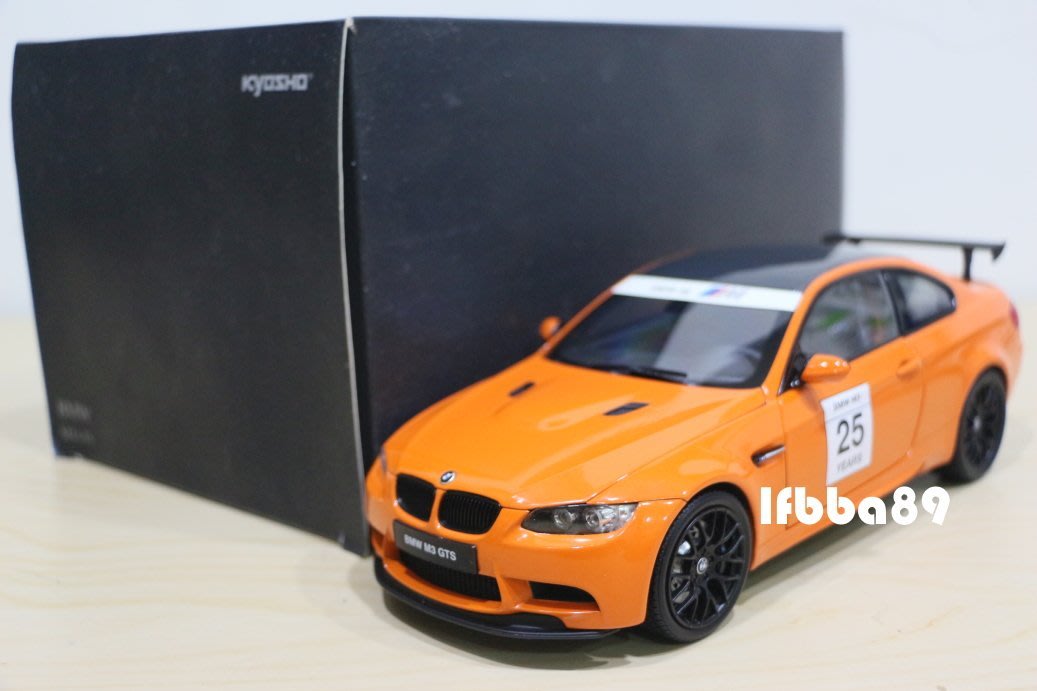 藍法車藏庫Kyosho 1/18 BMW E92 M3 GTS 京商寶馬橘NO.25