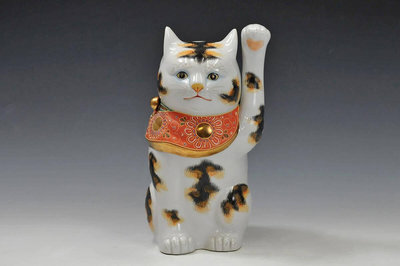 日本早期九谷燒 七福神 招財貓 絕版 年代久遠  古董  非常細緻  大隻