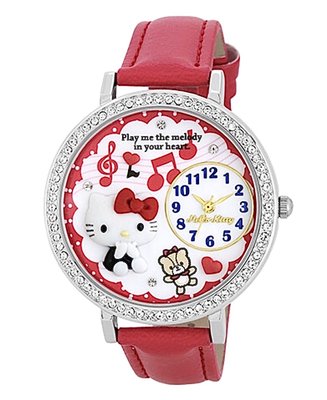 ［ 特價 ］ 日本製 三麗鷗  Hello Kitty  鑲鑽 立體手錶 -  日本限定 限量款