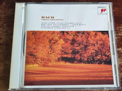 Isaac Stern 史坦 Itzhak Perlman 帕爾曼 Mehta Bach 巴哈 小提琴協奏曲集 SONY