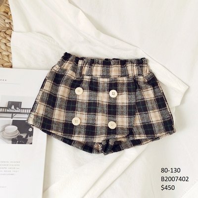 【Girl】 JC BABY 甜美格紋磨毛短裙褲(圖片色) #B2007402