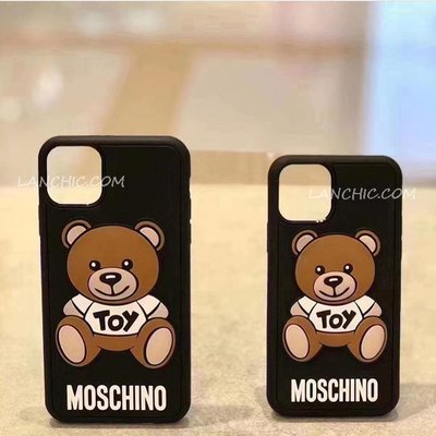 【折扣預購】正品MOSCHINO經典白T小熊泰迪熊Iphone 11 pro Max手機殼 黑色11 pro
