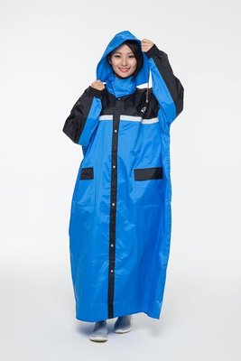 現貨 雨衣 Arai一件式 前開式透氣舒適內裡網 藍色