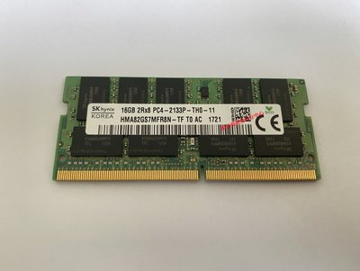 SK海力士16G 2RX8 DDR4 2133 純ECC HMA82GS7AFR8N-TF 筆電記憶體