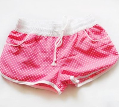全新 現貨 秒出 ~ 衝浪品牌 ROXY 桃 粉色 點點 海灘褲 沙灘褲 玩水 游泳 休閒 短褲