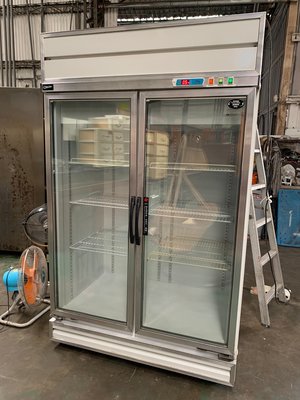 桃園國際二手貨中心----營業用 雙門玻璃冰箱 雙門展示冰箱 小菜冰箱 飲料冰箱  220V