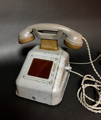 德國古董手搖式電話 鐵殼+電木