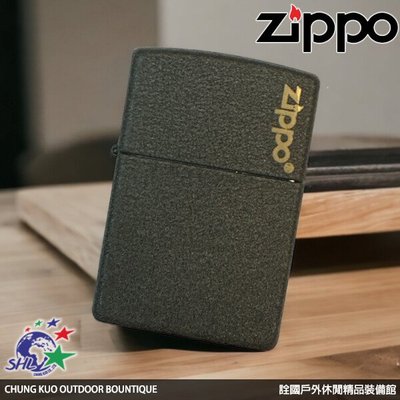 馬克斯 ZP602 美國經典防風打火機 Zippo black crackle 黑色岩石 / LOGO版 / 236ZL