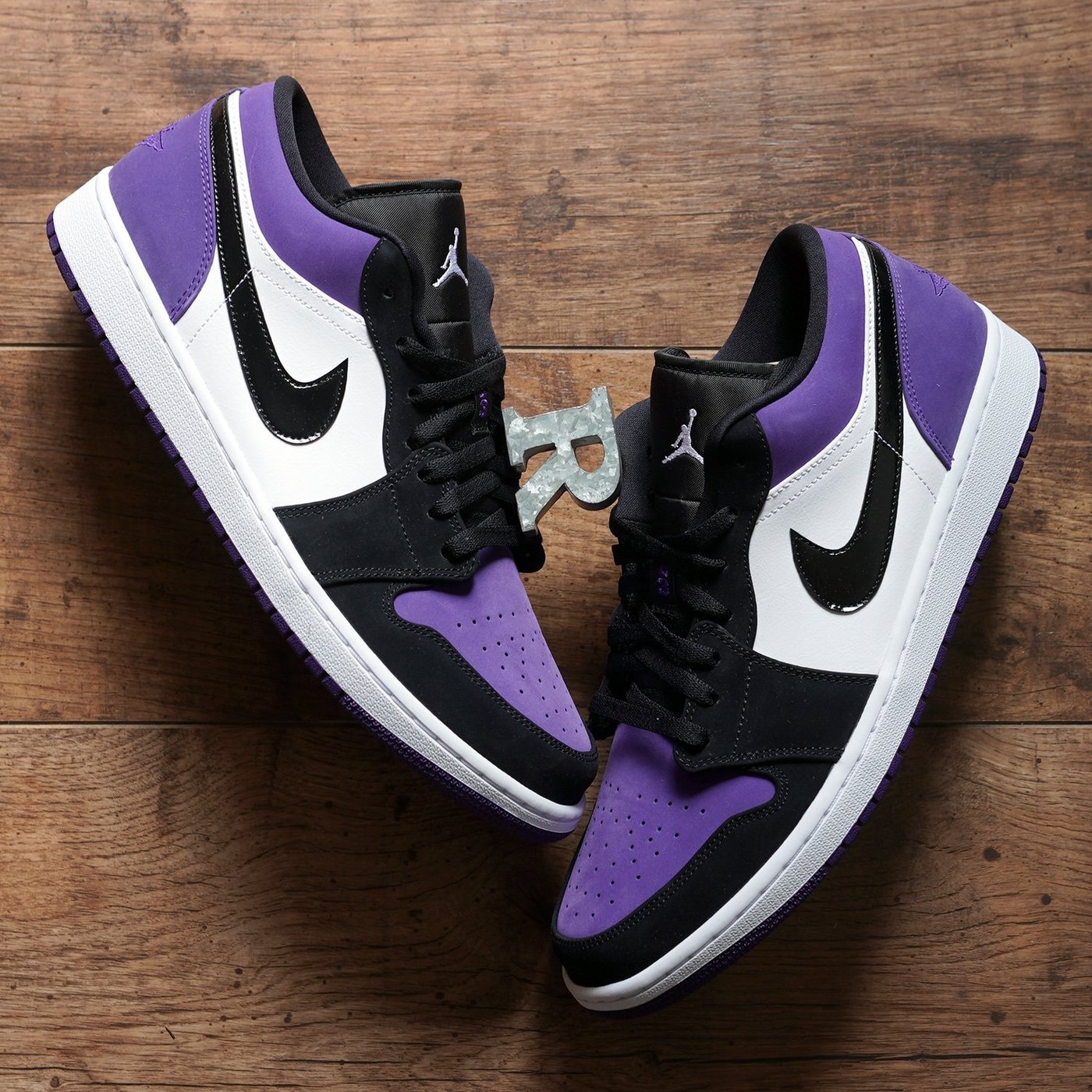 R'代購JORDAN 1 LOW NIKE 白黑紫腳趾Court Purple toe 553558-125