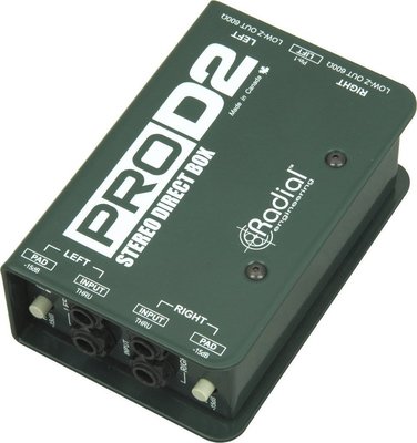 ♪♪學友樂器音響♪♪ Radial ProD2 被動式DI-Box 訊號轉換器 立體聲 stereo