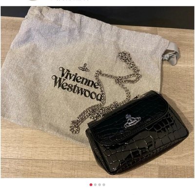 【熱賣精選】Vivienne Westwood 牛皮小方包新款西太后土星包鱷魚紋包手機迷你鏈條包