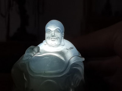 頂級壽山坑頭結晶凍石雕刻彌勒佛一尊。十幾年的作品，正宗壽山石7000