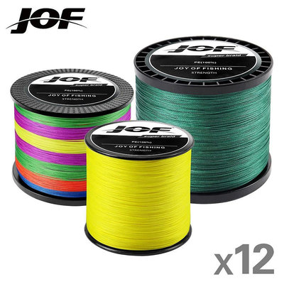 Jof 釣魚線 12x 編織難以斷開 1000M PE 適用於海水中/大魚編織繩優質線-SAINT線上商店