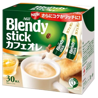 日本 AGF Blendy stick 咖啡歐蕾 盒裝30入 沖泡 沖泡飲品 咖啡粉【全日空】