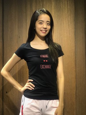美國百分百【全新正品】Armani Exchange T恤 AX 短袖 logo 上衣 T-shirt 女 AI01