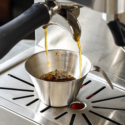 意式濃縮咖啡杯304不銹鋼萃取量杯espresso杯盎司刻度杯子