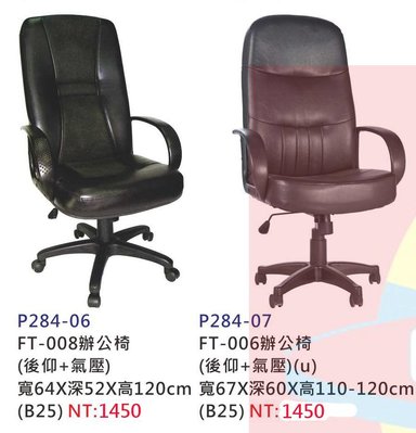 【進日興家具】P284-06 兩款辦公椅(黑色)(後仰+氣壓) 電腦椅 主管椅 書房椅 台南。高雄。屏東 傢俱宅配