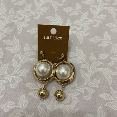 日本品牌Lattice 珍珠金屬耳環