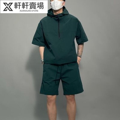 新款休閒套裝男 M-3XL 夏季潮流酷帥短袖短褲兩件套-軒軒賣場