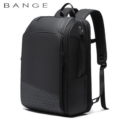 BANGE背包商務休閑雙肩包時尚大容量USB牛津布防水背包男士雙肩包後背包 商務後背包 電腦後背包 登山包