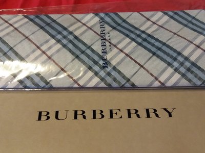 Burberry 經典粉草灰藍格紋領帶 100%silk, made in Italy