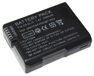 點點專營 尼康電池 適用於Nikon尼康EN-EL14 EN-EL14A EL14 數碼相機電池鋰電池 1500mAh