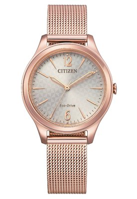 【柏儷鐘錶】Citizen 星辰錶 光動能 玫瑰金 米蘭帶 女錶 EM0508-80X