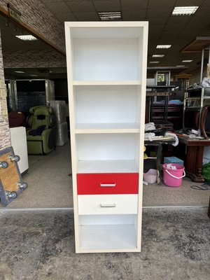 香榭二手家具*時尚居家款 紅白雙色2尺開放式書櫃(木心板)-書櫥-書架-置物櫃-公仔櫃-酒櫃-層櫃-展示櫃-收藏櫃-餐櫃