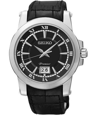 【emma's watch】SEIKO Premier 大視窗時尚皮帶腕錶(SUR015J2 )6N76-00B