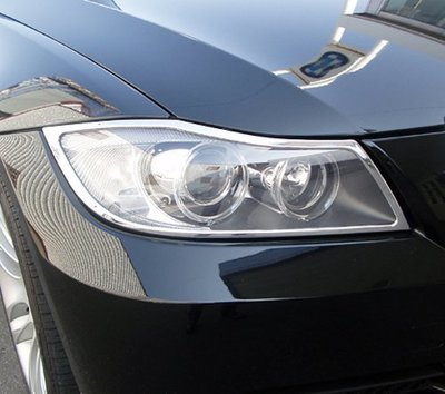 ~圓夢工廠~ BMW 3 E90 2005~2008 320d 320i 323i 325i 鍍鉻車燈框 前燈框 頭燈框