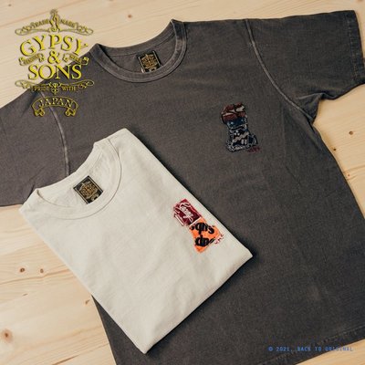 BTO 日本【GYPSY＆SONS】1字古布刺繡棉質短袖T恤