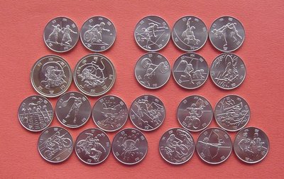 日本2018-2020年 東京奧運會+殘奧會 22枚全套紀念 紀念幣 評級幣 pcgs評級幣 國外錢幣
