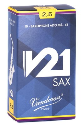 【現代樂器】最新法國Vandoren V21 Alto Saxophone 中音薩克斯風 2.5號 竹片10片裝