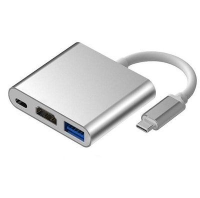 USB3.1 Type-C公 轉 HDMI母+USB+PD 4K 影音同步 同屏線 轉接線 轉換線 0.15M 15cm