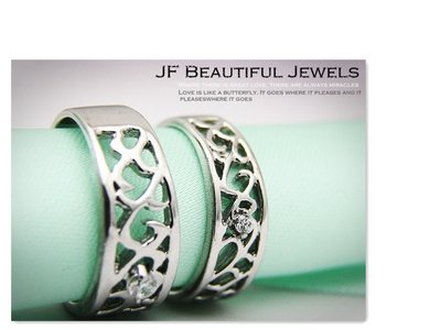 JF 金進鋒珠寶 美好愛情純銀對戒 鑽石對戒 鑽石尾戒 男生尾戒 JF0018 純銀鑽石婚戒