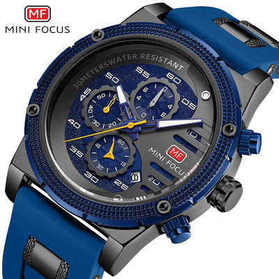 男士手錶 MINI FOCUS爆款手錶個性男錶多功能防水石英錶夜光運動手錶0246G