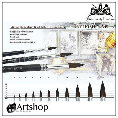 【Artshop美術用品】愛丁堡 E-036 黑貂毛水彩筆 (圓) 貂毛筆 #12