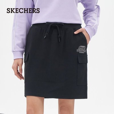 100原廠％Skechers斯凱奇2021年新款夏季針織運動休閑短裙半身裙女L121W101