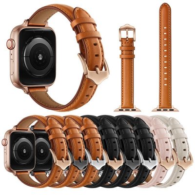 適用Apple watch 3 4 5 6 7代 SE蘋果手錶真皮錶帶 iwatch運動表帶 小蠻腰錶帶 45mm