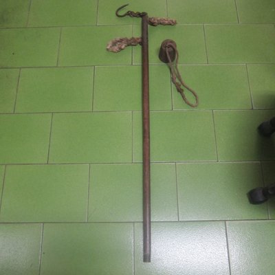 [蕃薯糖]早期 木製 金屬~ 秤桿 秤杆* 40公斤秤錘 銅尾套還在 收藏 擺件 (820)