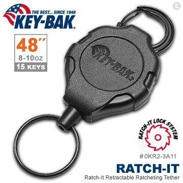 【KEY BAK】OKR2-3A11 美國 Ratch-It 鎖定系列 48" 強力負重伸縮鑰匙圈 附扣環 0KR2