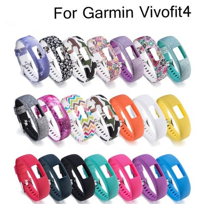 【現貨】適用於Garmin佳明vivofit 4時尚光面錶帶vivofit4代圖案矽膠腕帶透氣