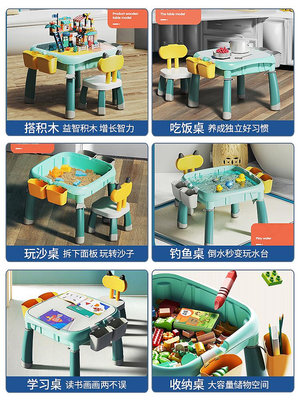 居家佳:費樂積木桌子兒童多功能積木桌男孩玩具桌大顆粒寶寶游戲桌玩具 自行安裝