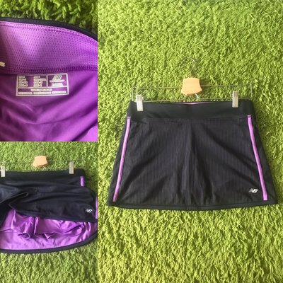 【阿魚書店】(二手市集) New balance 路跑褲裙 -紫底黑裙 -XS