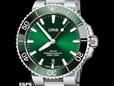 【永生流當品】2024單 ORIS 豪利時 Aquis 時間之海 0173377664157 綠水鬼 潛水錶 UFM4717