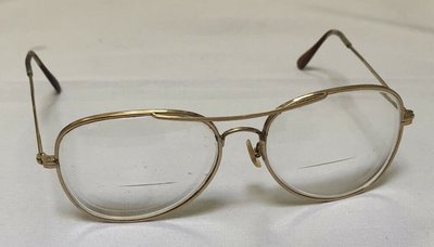 ☆ 古董 眼鏡 黃金 鏡架 鏡框 刻印18K 墨鏡 太陽眼鏡 黃K金 包金14K金 18K金非thom browne ☆