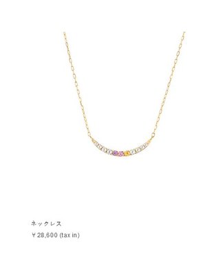 【芬芳時尚】 4°C 日本品牌4度C 10K黃金 多寶石 項鍊 附證書
